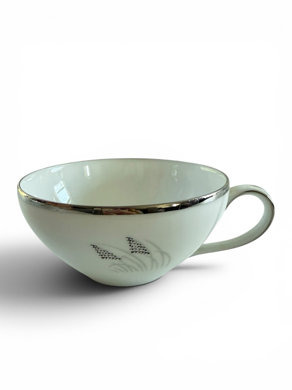 Fukagawa Arita Japan Hand Painted Tea Cup Set of 6 Pattern 706 Silver Rim - Picture 3 of 10